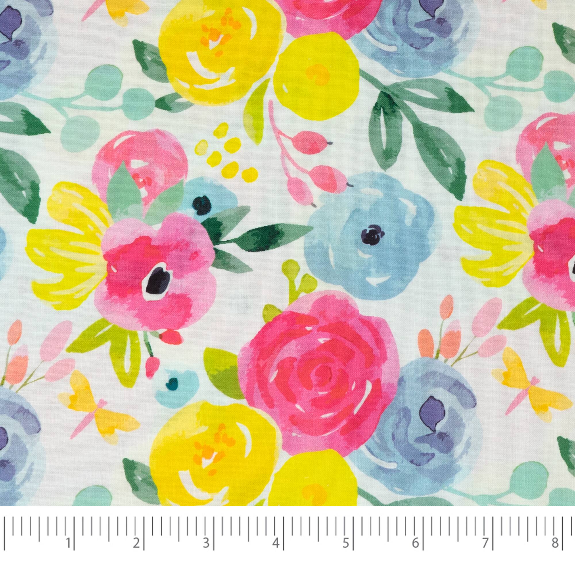 SINGER Rainbow Day Floral Cotton Fabric